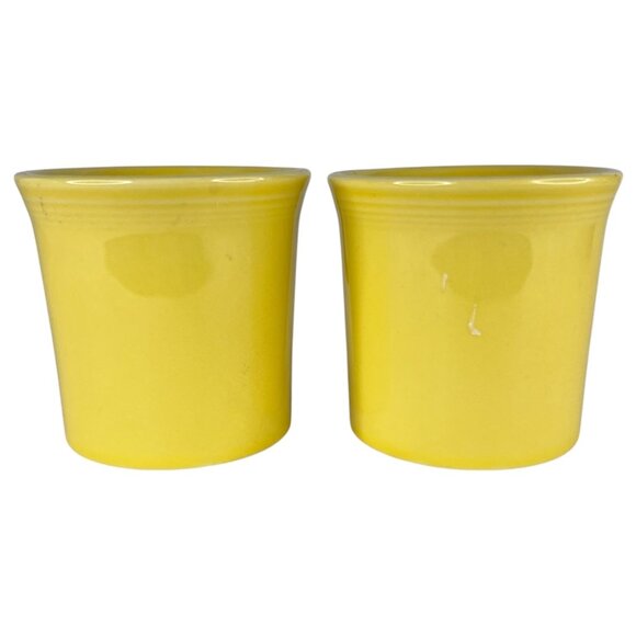 2 Fiesta Yellow Sunflower Ceramic Coffee Mugs O Ring Handle Cup 8 Ounce Unused - Picture 2 of 9